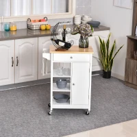 HOMCOM Carucior bucatarie / carucior servire, din lemn, 66x39,5x86,5cm(m-2)
