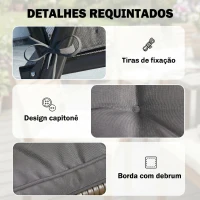 Outsunny Conjunto de Almofadas para Cadeiras de Jantar 42x42x5 cm Jogo de 4 Peças Almofadas para Cadeiras de Jardim Impermeáveis Cinzento(m-6)
