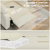 HOMCOM Elektrischer Relaxsessel Fernsehsesel mit Fußstütze, Seitentaschen, bürstenlosem Motor, USB-Anschluss, Fernbedienung(m-5)
