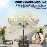 Outsunny Sonnenschirm Strandschirm Gartenschirm Schirm Balkonschirm Sonnenschutz knickbar Cremeweiß(m-6)