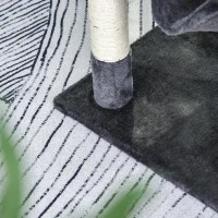 PawHut Arbre à chats multi-équipements griffoirs grattoirs plateformes niche hamac panier corde jouet suspendu dim. 50L x 50l x 156H cm gris foncé(m-6)