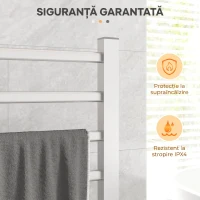 HOMCOM Uscător Electric pentru Prosoape de Podea sau Perete 150W cu Temporizator 2-4 Ore, 53x35x90 cm, Argintiu(m-7)
