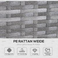 Outsunny 5-tlg. Gartenmöbel Set, Rattan Sitzgruppe mit Fußhocker, Metall, Grau, 142 x 60 x 75 cm(m-4)