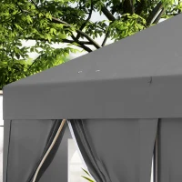 Outsunny Pavillon ca. 6x3m Stabil Winterfest Pop-up Faltpavillon mit Fenster Reißverschlusstür Seitenteilen UV Schutz(m-8)