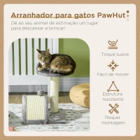 PawHut Arranhador para Gatos de 2 Níveis com Poste e Tapete de Arranhar Cama e Bola Suspensa 35,5x37x46 cm Cinza(m-4)