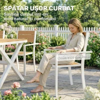 Outsunny Set de Masă pentru Exterior, 7 Piese, din Aluminiu, Lemn de Tec(m-8)