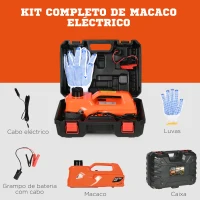 DURHAND Kit de Macaco Elétrico para Carro 12V Macaco Elétrico de Elevação de Carro para até 5 Toneladas 40x27,5x18cm Laranja(m-7)