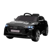 HOMCOM Carro Elétrico Audi E-Tron 12V com Faróis Buzina Música MP3 TF USB e Abertura da Porta 3-8km/h 108x60x47 cm Preto(m-11)