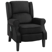 HOMCOM Poltrona de Massagem Poltrona Relax Reclinável com Controlo Remoto 2 Áreas de Massagem Bolso Lateral 78x83x101 cm Preto(m-11)