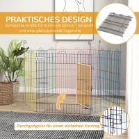 PawHut Freilaufgehege, Welpenauslauf, modulares Design, verriegelbar, Metall, Ø120x60H cm, Bunt(m-6)