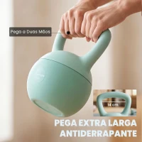 SPORTNOW Kettlebell de 4 kg Pesa Russa Preenchida de Areia Metálica e Alça Antiderrapante para Treino em Casa Ginásio 19x15x28 cm Verde(m-5)