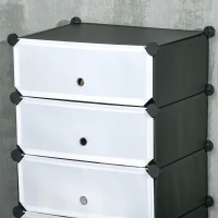 HOMCOM Armoire à chaussures modulable range chaussures meuble de rangement avec 6 cubes rectangulaires empilable en(m-8)