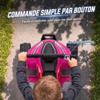 AIYAPLAY Quad Électrique Enfants 6 V, Voiture Électrique Enfants, Batterie au Lithium, Vitesse Max. 2 Km/H, 18 à 48 Mois, Rose(m-6)