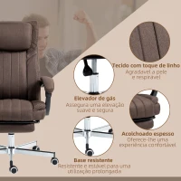 Vinsetto Cadeira de Escritório com 6 Pontos de Massagem por Vibração Reclinável com Altura Ajustável 65x61x101-113 cm Marrom Escuro(m-10)