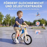 AIYAPLAY Kinder Laufrad 3-5 Jahre Baby bis 50 kg Holz Lauflernrad mit EVA-Rädern Höhenverstellbarer Sitz Naturholz(m-4)
