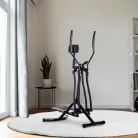 HOMCOM Crosstrainer, Heimtrainer, LCD-Display, einstellbares Brustpolster, Stahl, Schwarz, 96 x 60 x 152 cm(m-10)