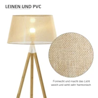 HOMCOM Stehlampe Stehleuchte Standleuchte mit Bambus Holz-Stativ modern künstlerisch für das Wohnzimmer Schlafzimmer PVC ABS 67x 67 x 154 cm(m-6)