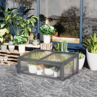 Outsunny Mini-Gewächshaus, Kleines Gewächshaus für den Garten, mit PC-Platten, Gute Lichtdurchlässigkeit, 100L x 65B x 40H cm(m-9)