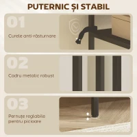 HOMCOM Consolă cu Rafturi Deschise pe 3 Niveluri, Metal, 55x30x85 cm, Negru(m-5)