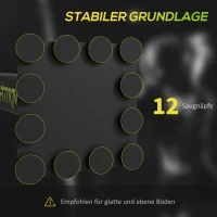 SPORTNOW Boxstand, zwei Speedballs, drehbare Boxstange, Kickpolster, höhenverstellbar, Stahl, 107 x 36 x 140-205 cm, Schwarz(m-6)