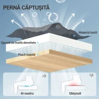 HOMCOM Scaun de Birou Ergonomic și Respirabil cu Suport Lombar Dinamic și Suport pentru Picioare, 73x75x120-128 cm, Negru(m-8)