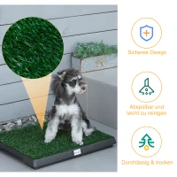 PawHut Hundetoilette mit Gras 63 x 51 cm Hundeklo Waschbar Welpentoilette Welpenklo mit herausnehmbarer Schublade, Trainingsunterlage für Kleine Hunde Große Hunde(m-6)