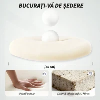 HOMCOM Scaun de Birou Ergonomic cu Brațe Reglabile, Spătar din Plasă și Tetieră, Gri(m-7)