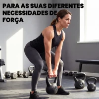 HOMCOM Peso Russo de 14 kg Kettlebell Fitness Preenchido de Areia com Punho Largo Antiderrapante 26x18x32 cm Preto(m-6)