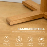 HOMCOM Garderobe Kleiderständer Hutständer, 8 Haken, 49,5 cm x 49,5 cm x 178 cm, Natur(m-5)