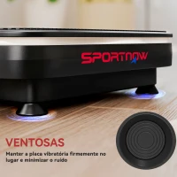 SPORTNOW Plataforma Vibratória 99 Velocidades 3 Programas com Bluetooth Ecrã LED Luzes e Bandas Elásticas 47x32x12 cm Preto(m-8)