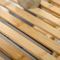 HOMCOM Estante de Bambú de 4 Níveis Móvel Organizador Multifuncional para Casa de Banho Cozinha Sala de Estar com Dispositivo Anti-Rolamento 62x33x112cn Natural(m-9)