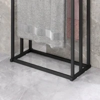 HOMCOM Suport pentru prosoape autoportant cu 3 brațe din oțel, 45x21.5x85 cm(m-9)