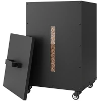 Outsunny Recipient pentru Peleți 30 Kg cu Roți și Sită, Negru(m-12)