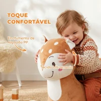 AIYAPLAY Cavalo de Baloiço para Bebés 12-36 Meses em Forma de Veado com Base Larga, Sons e Cinto de Segurança, Castanho-Escuro(m-6)