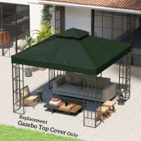 Outsunny Toldo de Substituição para Pérgola 3x3 m Toldo de Substituição com Teto Duplo Proteção UV 30+ Toldo para Pérgola Verde(m-10)