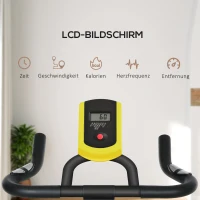 SPORTNOW Heimtrainer, leise, anpassbarer Widerstand, Pulssensor, Monitor, Gelb(m-4)