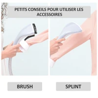 HOMCOM Défroisseur Vapeur Vertical Défroisseur à Vêtements 1,8 L 1800 W, Débit Vapeur 30g/min, Tige Télescopique, Blanc Violet(m-4)