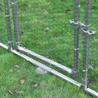 PawHut Gallinero de Exterior 2,8x5,7x1,95 m Gallinero Grande Cubierta de Tela Oxford y Corral de Metal Galvanizado Plata(m-8)