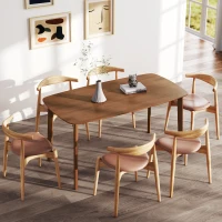 HOMCOM Esstisch, Landhausstil, lackierte Oberfläche, Holz, 150 x 80 cm, Braun(m-10)