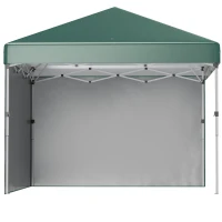 Outsunny Tenda Dobrável Pop-up 297x297x288 cm com 2 Paredes Laterais Anti-UV Altura Ajustável em 3 Níveis e Bolsa de Transporte Verde(m-11)