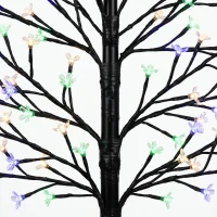 HOMCOM Arbre lumineux 180cm Cerisier Artificiel Lumineux  200 LED et 20 Branches Flexibles, Décoration Intérieure et Extérieure(m-11)