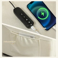 HOMCOM Elektrischer Relaxsessel Fernsehsesel mit Fußstütze, Seitentaschen, bürstenlosem Motor, USB-Anschluss, Fernbedienung(m-8)