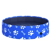 PawHut Hundepool Faltbar Planschbecken für Hunde bis 25 kg Ø80 x 20 cm Rutschfest Hundebadewanne Swimmingpool Schwimmbecken für Hunde und Katzen(m-9)