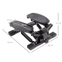 HOMCOM Mini Stepper Sidestepper Fitness Heimtrainer inkl. Trainingsbänder schwarz(m-3)
