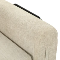 HOMCOM Canapé-Lit Pliable 245 cm, Canapé Compressé 3 Places Modulaire en Chenille avec Assise large, 3 Coussins, Beige(m-13)