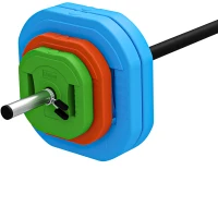 SPORTNOW 30 kg Adjustable Barbell Weights Set, Barbell Bar with Weight Plates, Non-slip Handle, Multicolour(m-10)