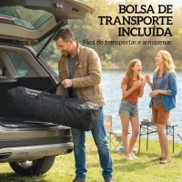 Outsunny Tenda Dobrável 2,4x2,4 m Pop-up UPF50+ Bloqueio Central Altura Ajustável Bolsa de Transporte Sacos de Areia Bege(m-9)