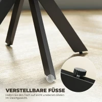 HOMCOM Esstisch 75 x 75 cm rund Küchentisch für 2-4 Personen modern Esszimmertisch mit Spinnenfuß Schwarz(m-7)