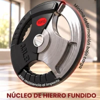 SPORTNOW Discos Pesas Olímpicos Agujero Ø50 mm 2x15 kg con Anillo Interior de Acero Triple Agarre para Mancuernas y Barras Negro(m-7)