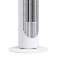 HOMCOM Ventoinha de Coluna 45W Ventoinha de Coluna Silenciosa com 3 Velocidades e Oscilação 70° para Sala Quarto Ø27x75 cm Branco(m-19)